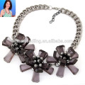 Crystal Miss Millionaire flower alloy short handmade flower necklace